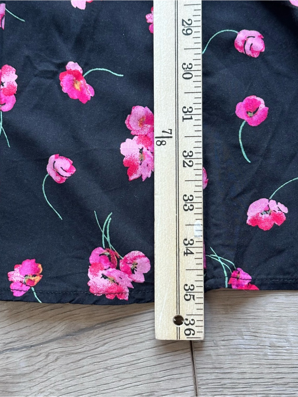 GAP Black Floral Fit & Flare Dress Size 6 - Picture 5 of 7